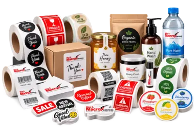 Stickers and labels services by Mini & Macro Services